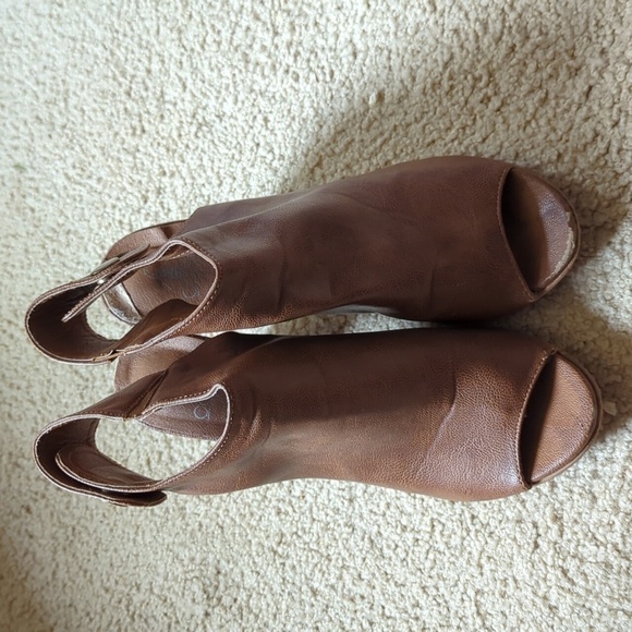Corky's Brown Open Toe Slingback 3.5" Inch Heeled Sandals Size 9 - Picture 3 of 11